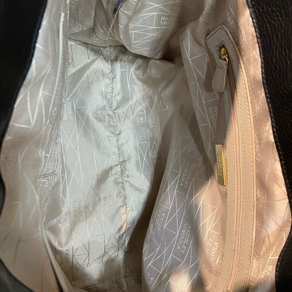 Badgley Mischka Maya Tote Color Block Latte/Black - Picture 9 of 11